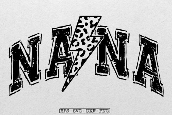 Nana Leopard Bolt SVG, Lightning Nana