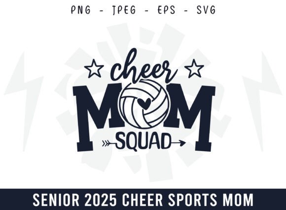 Proud Cheer Volleyball Mom Squad Design