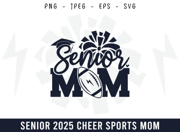 Proud Senior Cheer Football Mom Design
