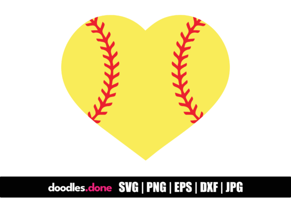 Softball Heart SVG, Baseball Heart SVG